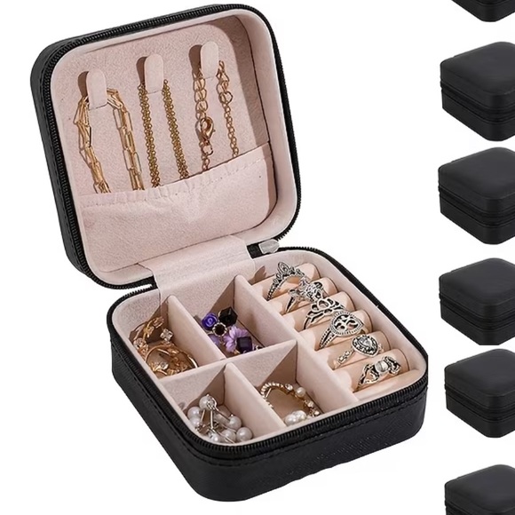 Black Velvet Finish Jewelry Box NEW - Picture 2 of 4